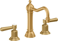 California Faucets - 3302ZB-LSG - 8" Widespread Lavatory Faucet with ZeroDrain - Lifetime Satin Gold (PVD) - Montecito