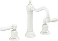 California Faucets - 3302ZB-MWHT - 8" Widespread Lavatory Faucet with ZeroDrain - Matte White - Montecito