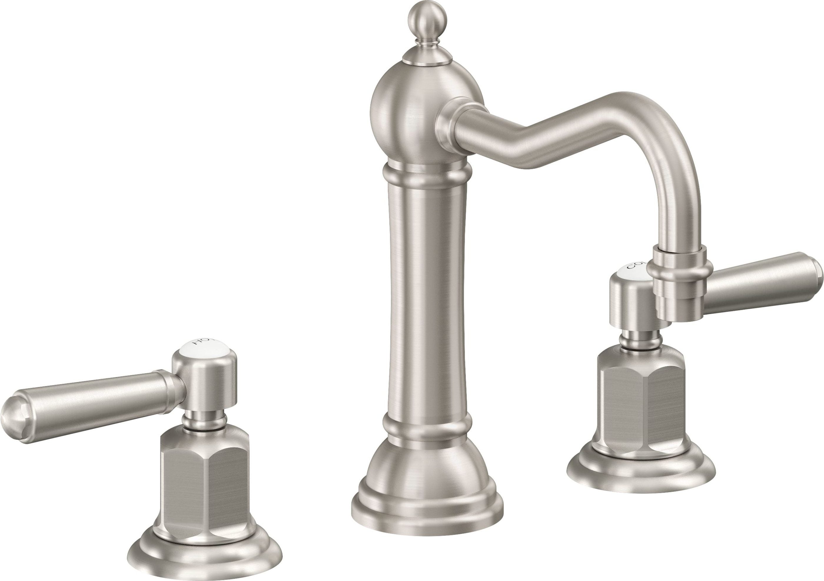 California Faucets - 3302ZB-USS - 8" Widespread Lavatory Faucet with ZeroDrain - Ultra Stainless Steel (PVD) - Montecito