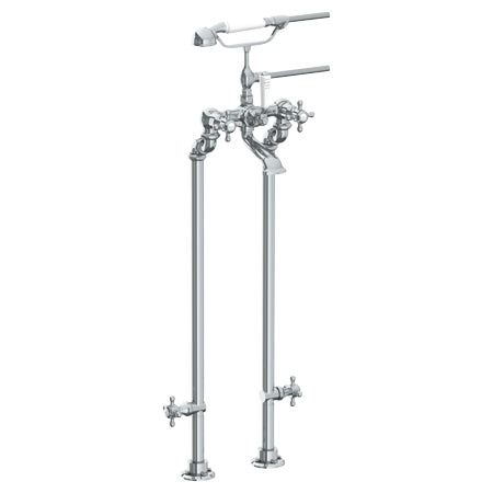 Floor Standing Bath Set With Hand Shower And Shut-Off Valves