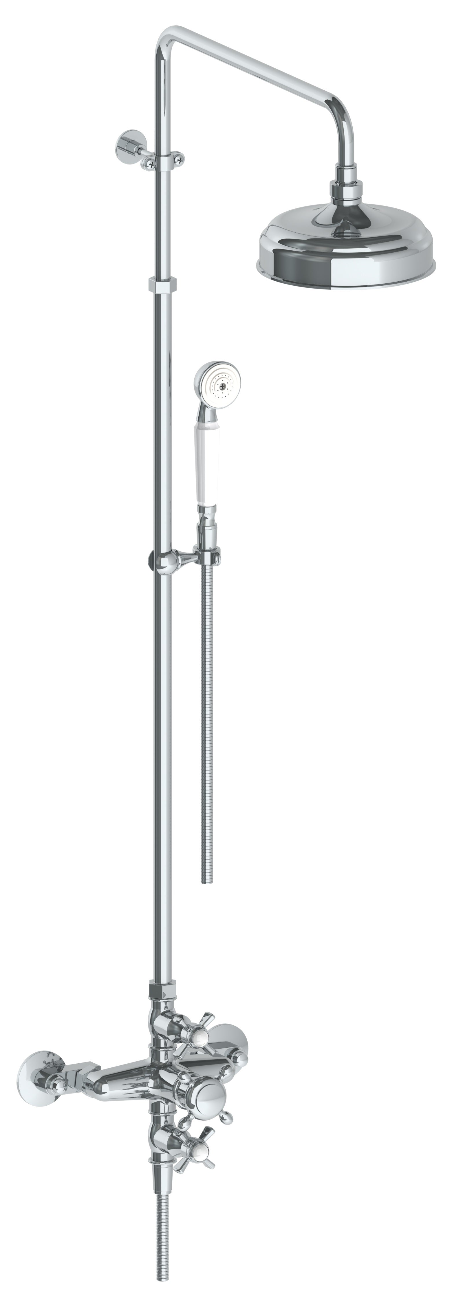 Wall Mounted Exposed Thermostatic Shower With Hand Shower Set