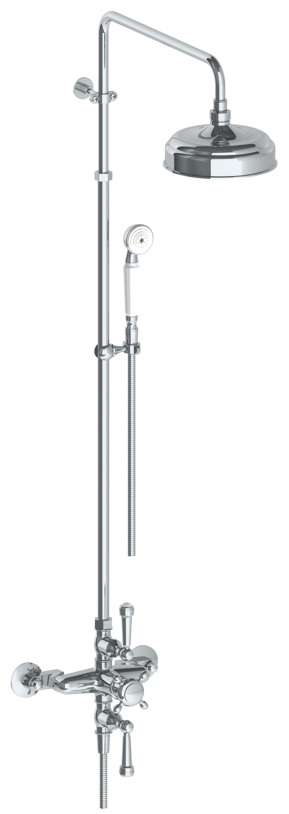 Wall Mounted Exposed Thermostatic Shower With Hand Shower Set