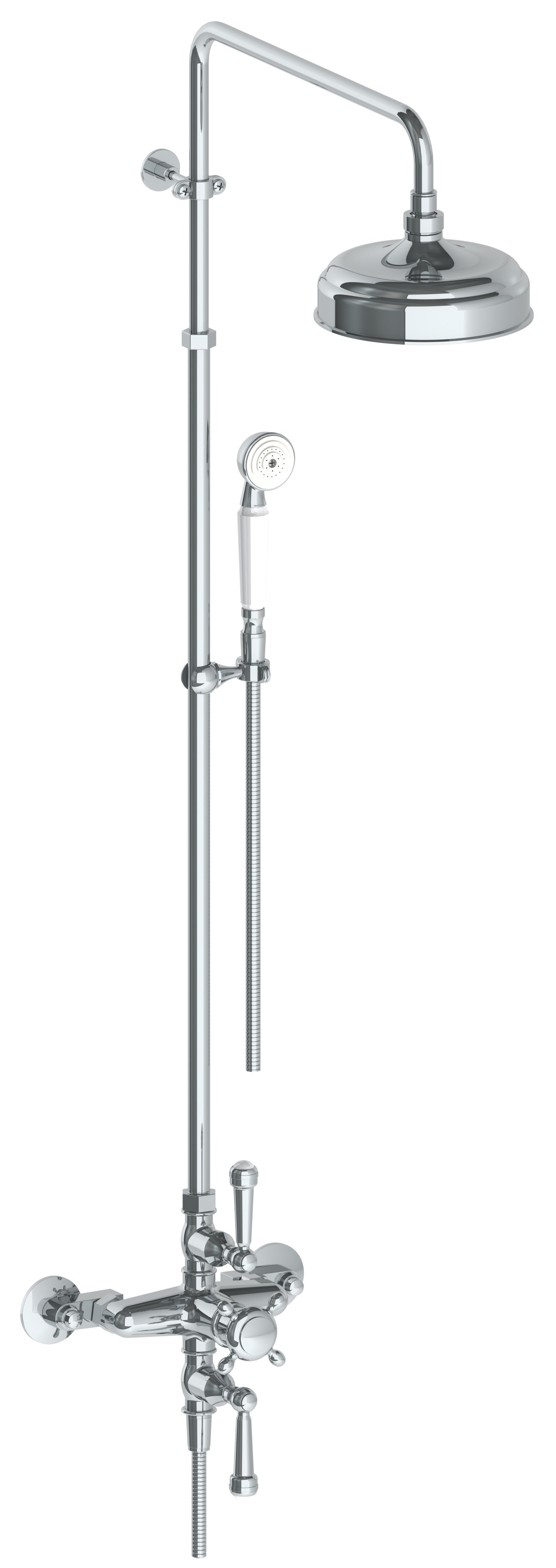 Wall Mounted Exposed Thermostatic Shower With Hand Shower Set