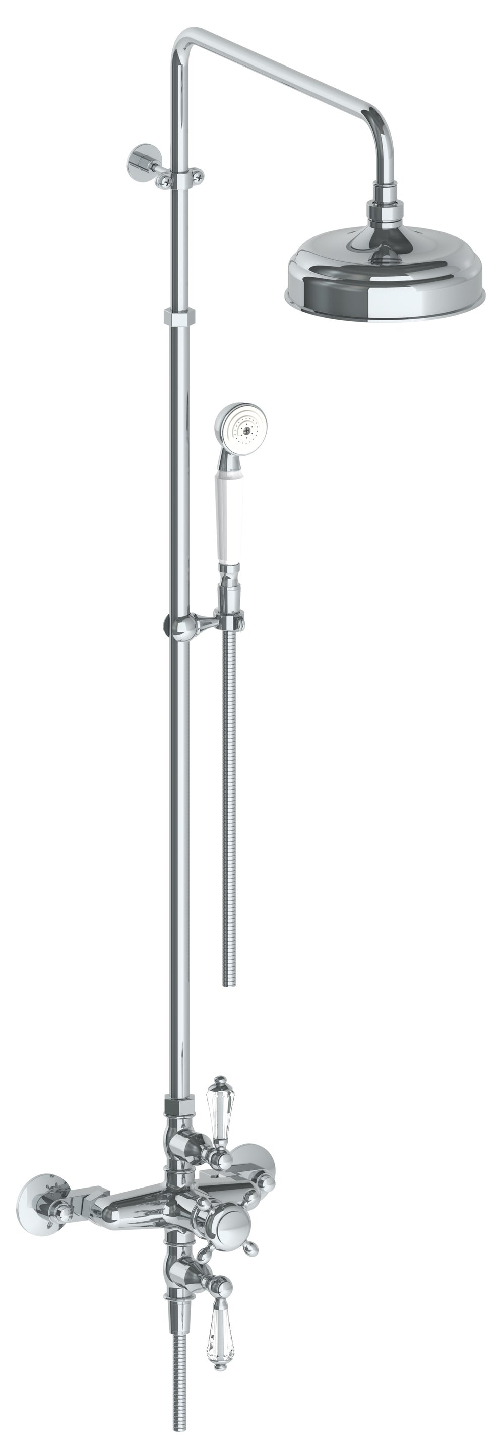 Wall Mounted Exposed Thermostatic Shower With Hand Shower Set