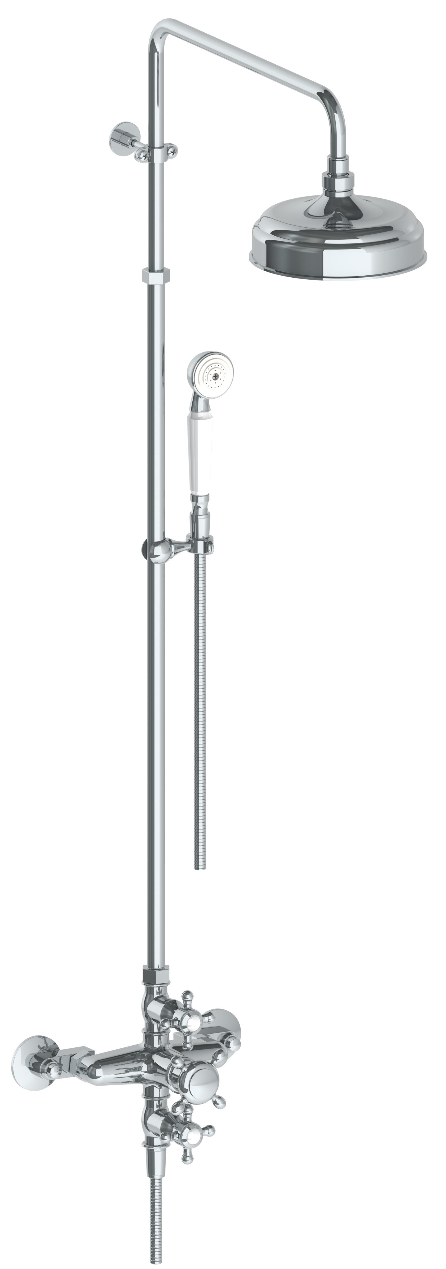 Wall Mounted Exposed Thermostatic Shower With Hand Shower Set