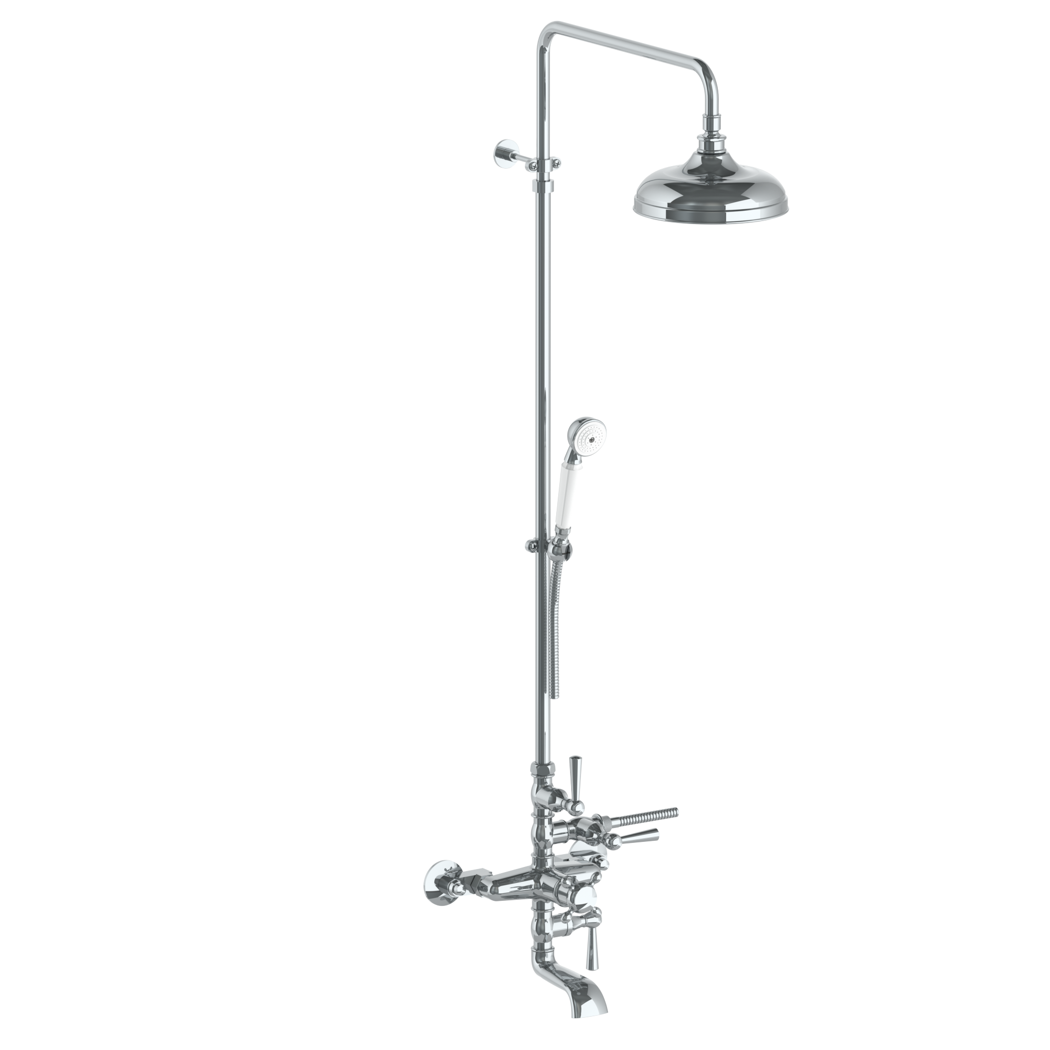 Wall Mounted Exposed Thermostatic Tub/ Shower With Hand Shower Set