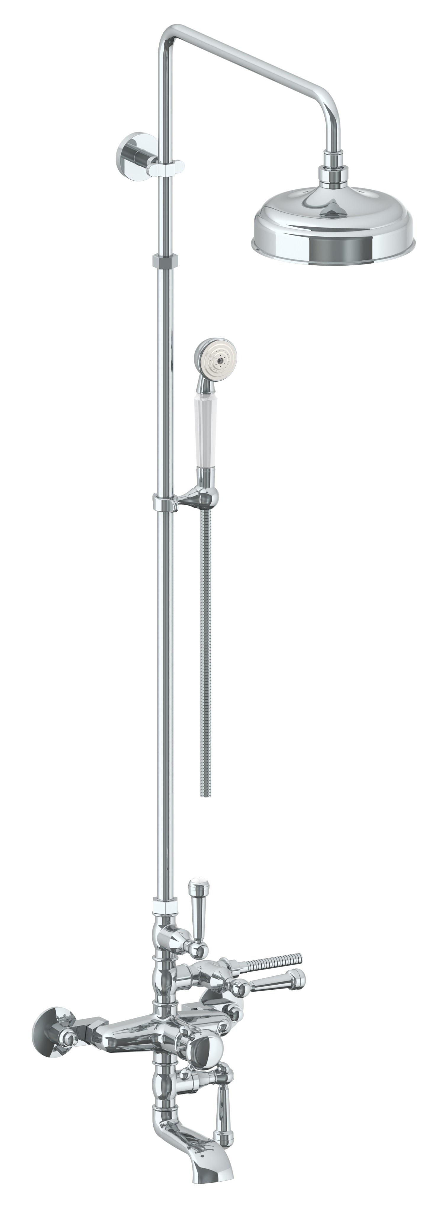 Wall Mounted Exposed Thermostatic Tub/ Shower With Hand Shower Set