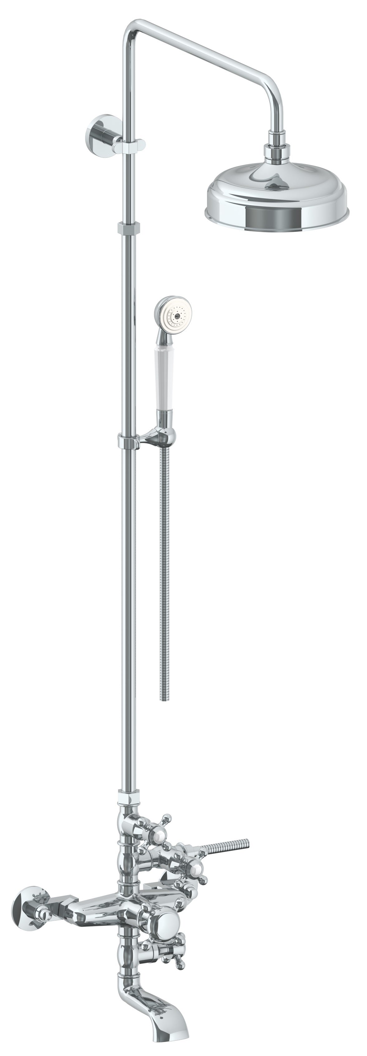 Wall Mounted Exposed Thermostatic Tub/ Shower With Hand Shower Set