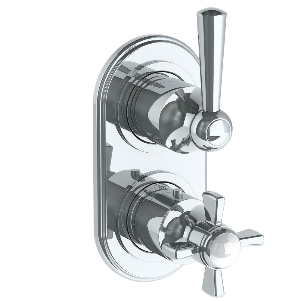 Wall Mounted Mini Thermostatic Shower Trim With Built-In Control, 3 1/2" X 6 1/4".