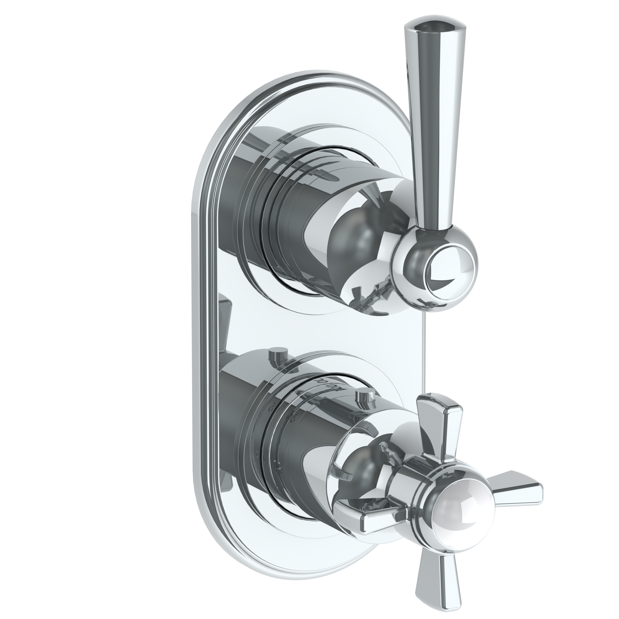 Wall Mounted Mini Thermostatic Shower Trim With Built-In Control, 3 1/2" X 6 1/4".