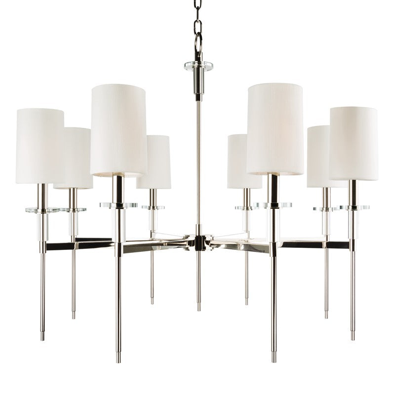 Hudson Valley - 8518-PN - Eight Light Chandelier - Amherst - Polished Nickel