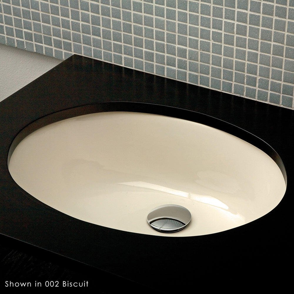 Under-counter porcelain Bathroom Sink with an overflow, 17"W, 14"D, 5 1/2"H