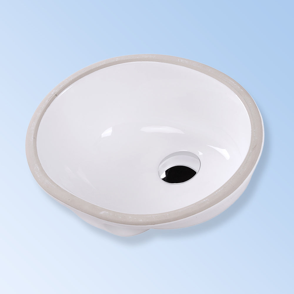 Under-counter porcelain Bathroom Sink with an overflow, 14 1/2"W, 11 1/2"D, 6"H - Maison&Co.