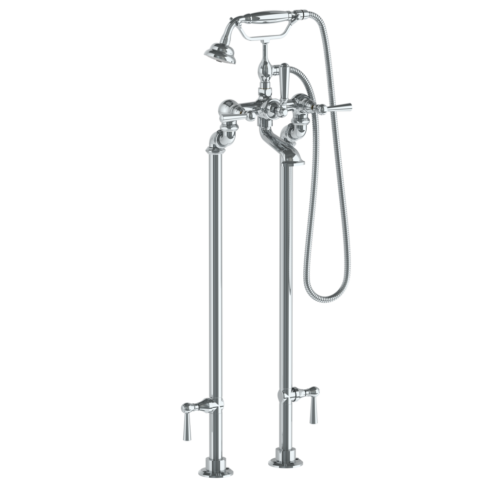 Floor Standing Bath Set with Hand Shower and Shut-Off Valves