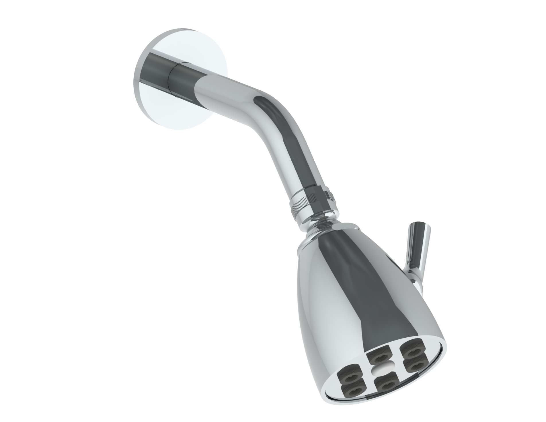 Wall Mounted Showerhead, 2 3/4"Dia, With 7 1/2" Arm And Flange