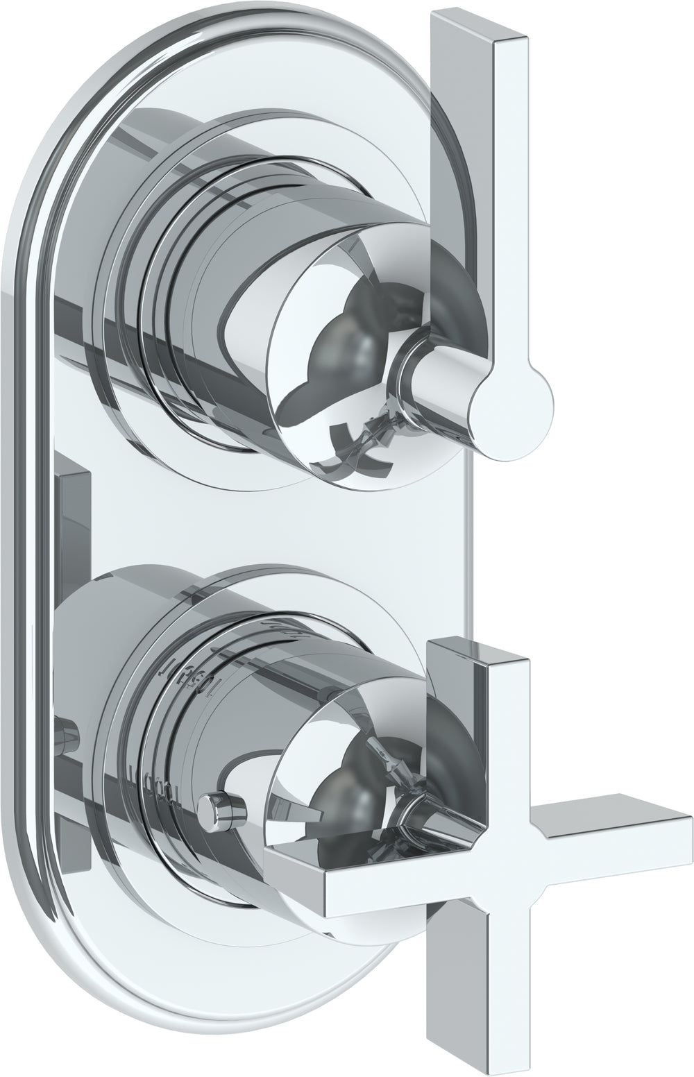 Wall Mounted Mini Thermostatic Shower Trim With Built-In Control, 3 1/2" X 6 1/4".