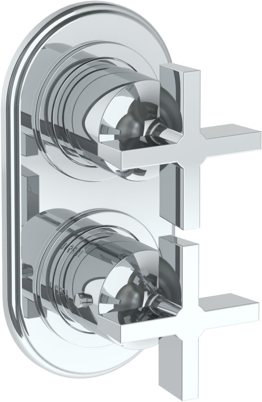 Wall Mounted Mini Thermostatic Shower Trim With Built-In Control, 3 1/2" X 6 1/4".