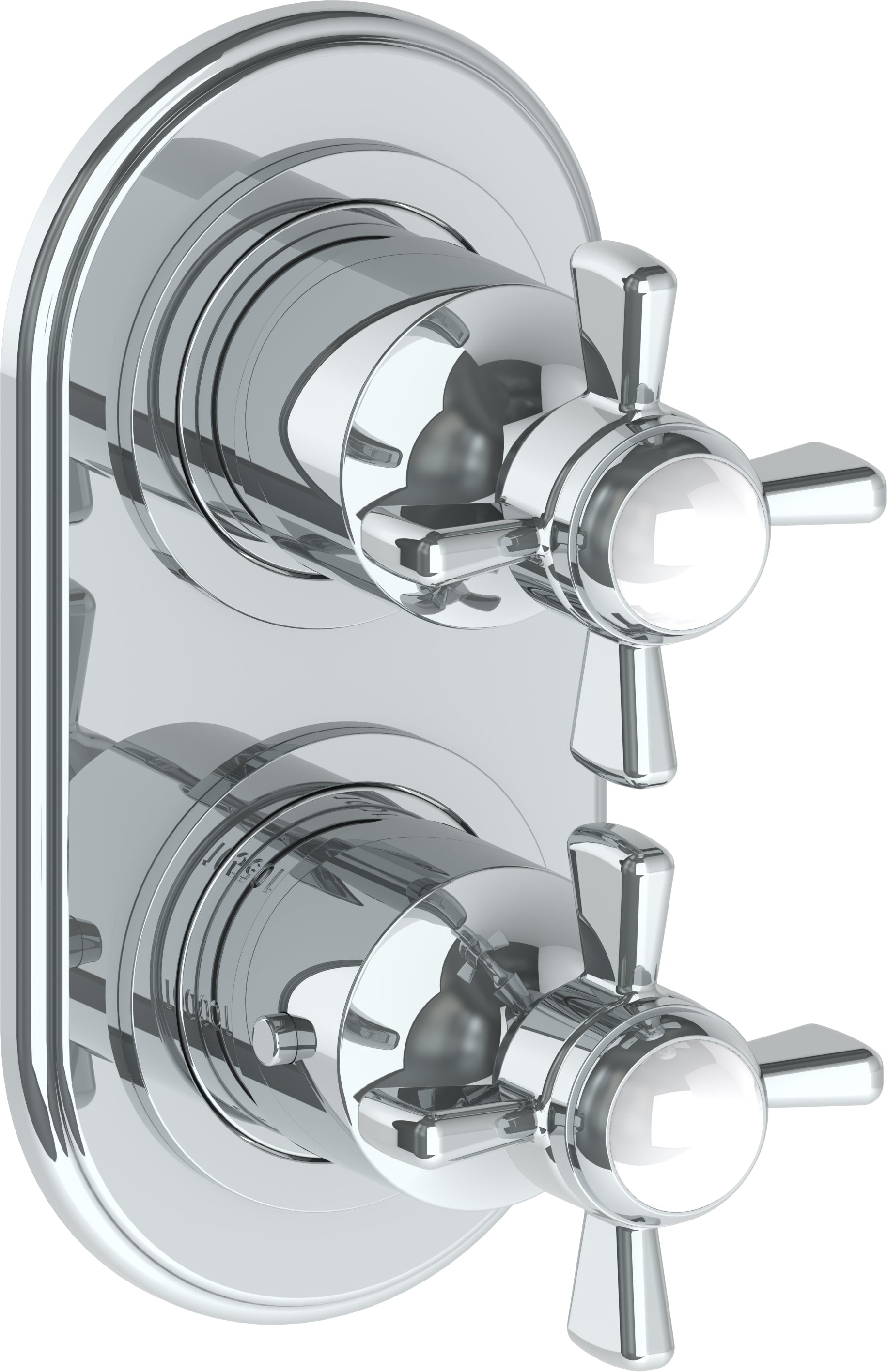 Wall Mounted Mini Thermostatic Shower Trim With Built-In Control, 3 1/2" X 6 1/4".