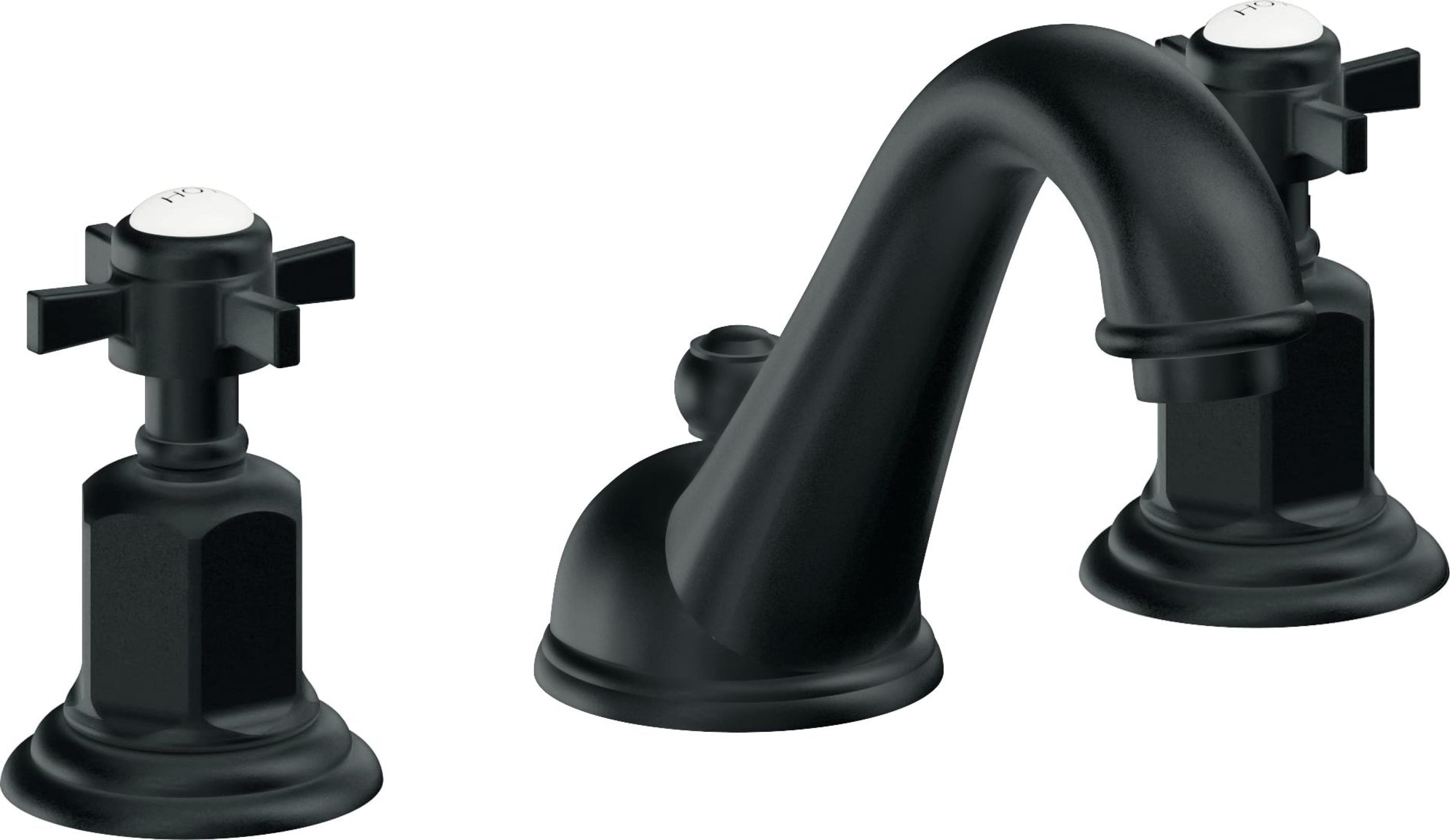 California Faucets - 3402ZBF-CB - 8" Widespread Lavatory Faucet with Completely Finished ZeroDrain - Carbon (PVD) - Cardiff