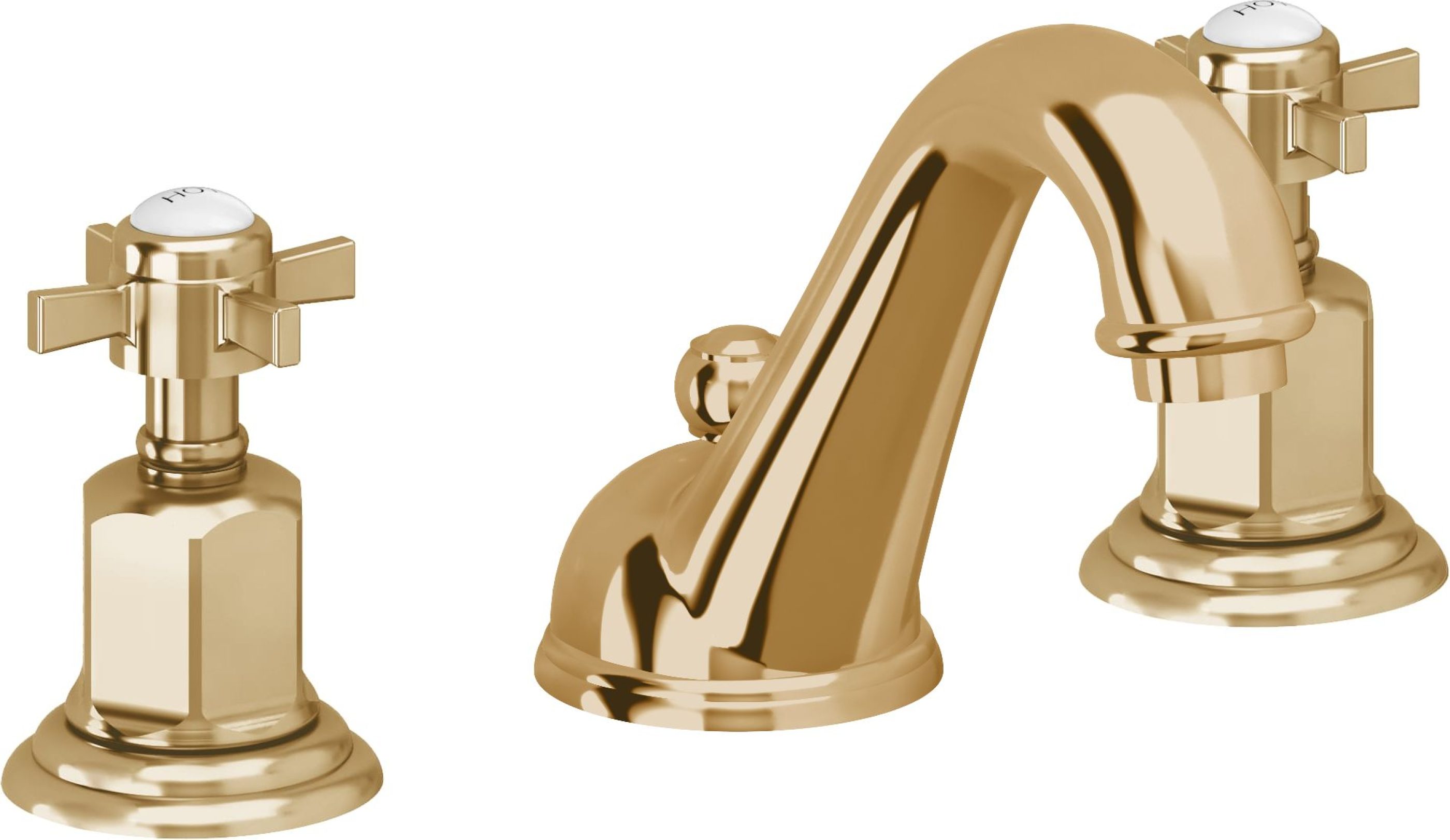 California Faucets - 3402-FRG - 8" Widespread Lavatory Faucet - French Gold (PVD) - Cardiff