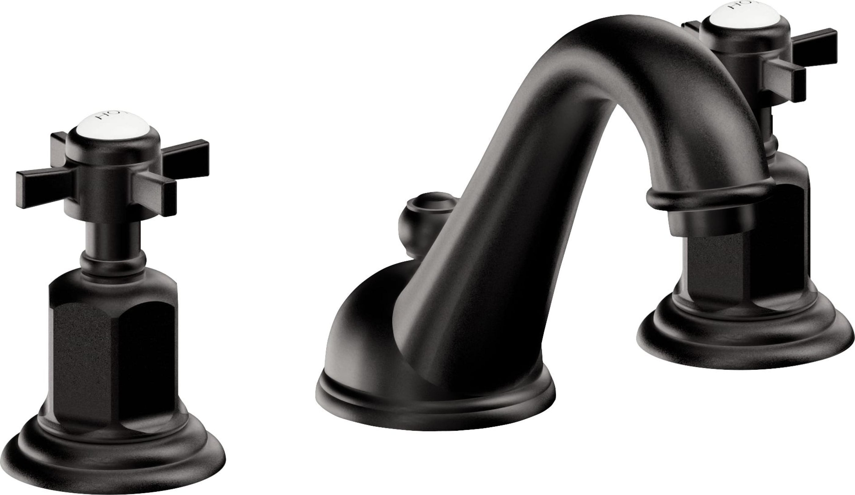 California Faucets - 3402ZBF-MBLK - 8" Widespread Lavatory Faucet with Completely Finished ZeroDrain - Matte Black - Cardiff