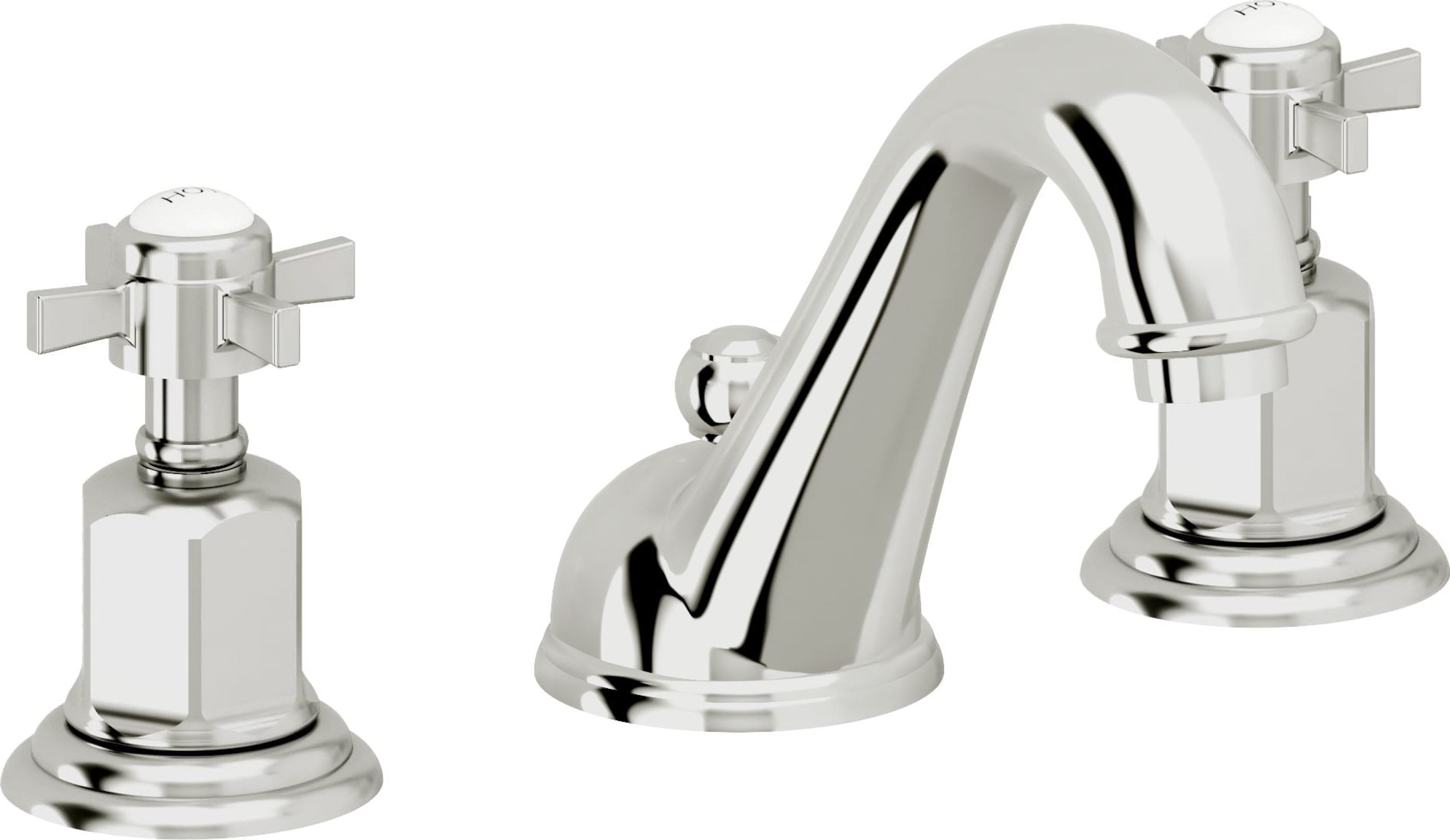 California Faucets - 3402ZBF-PC - 8" Widespread Lavatory Faucet with Completely Finished ZeroDrain - Polished Chrome - Cardiff