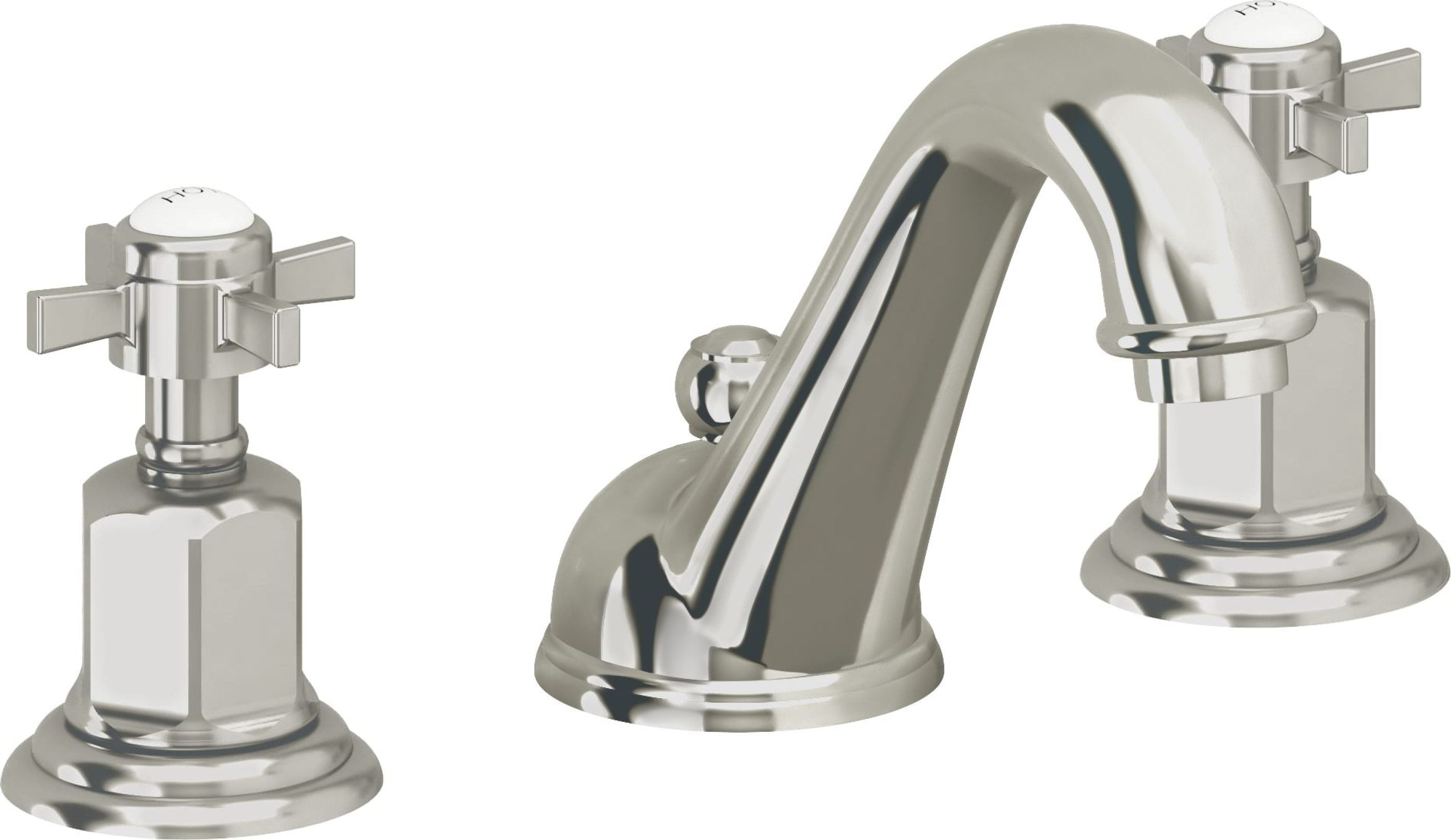 California Faucets - 3402-PN - 8" Widespread Lavatory Faucet - Polished Nickel (PVD) - Cardiff