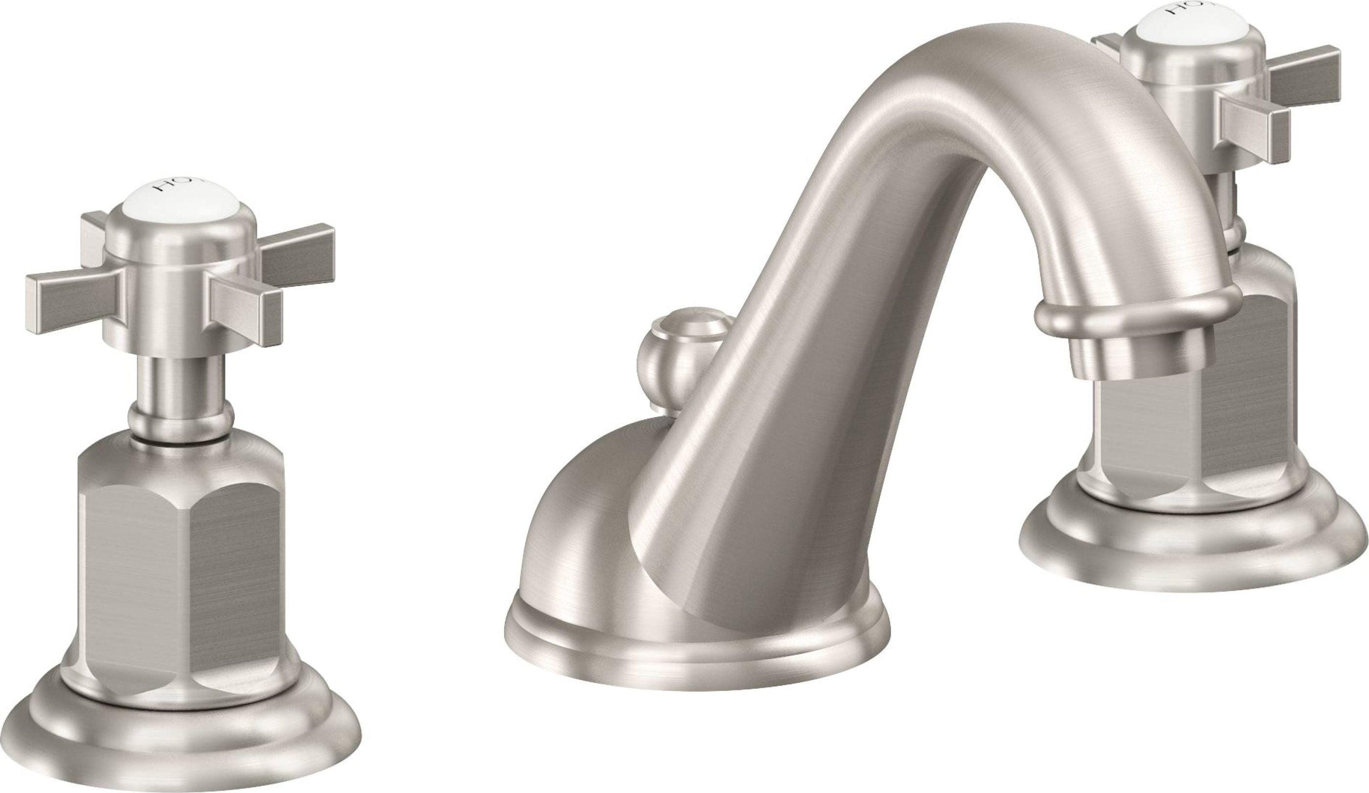 California Faucets - 3402ZBF-USS - 8" Widespread Lavatory Faucet with Completely Finished ZeroDrain - Ultra Stainless Steel (PVD) - Cardiff