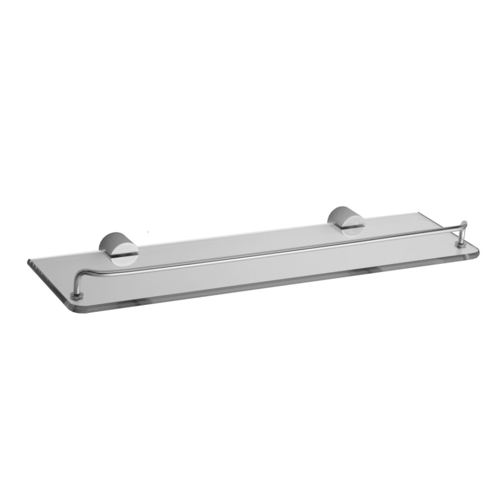 Contempo II Glass Shelf with Wire Rail in Multiple Finishes