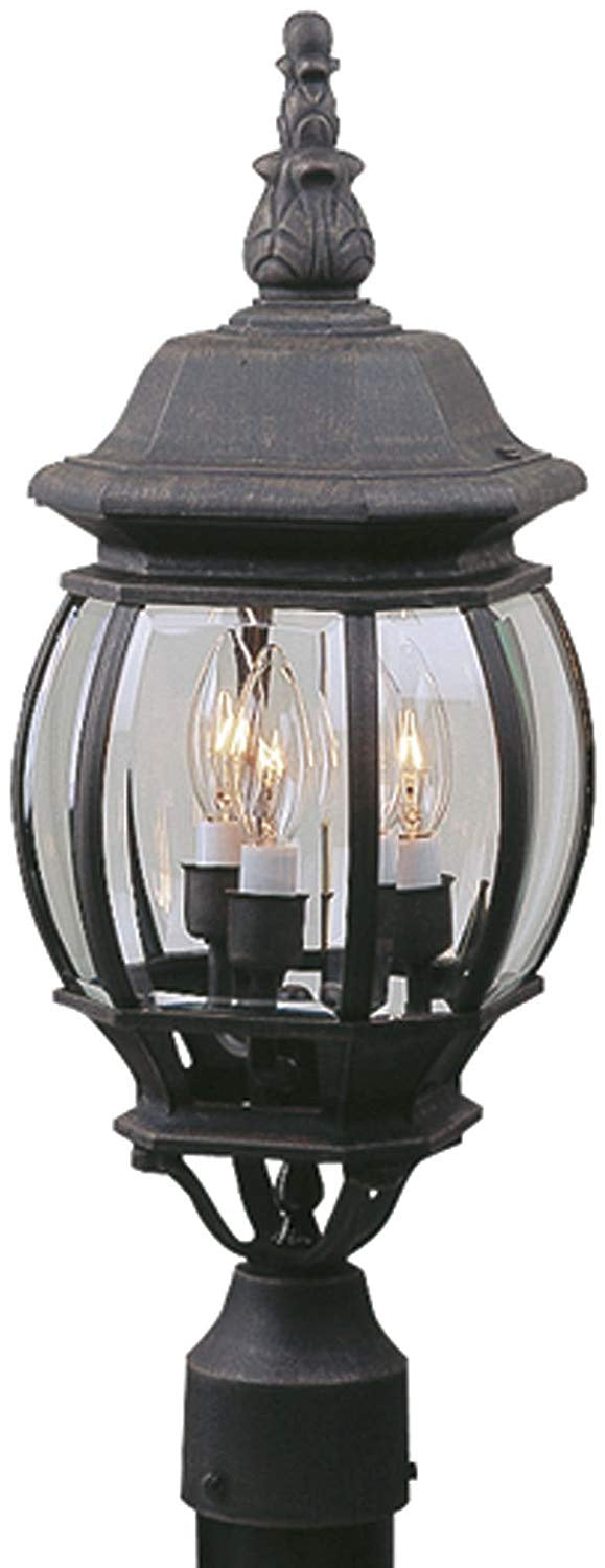 Craftmade - Z335-TB - French Style Three Light Post Mount in Textured Black Finish - French Style