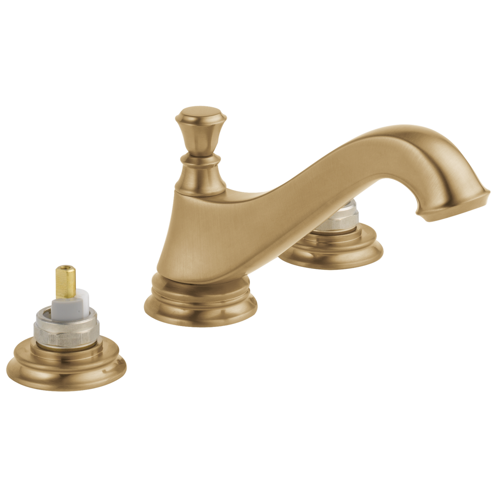 Delta Cassidy™: Two Handle Widespread Bathroom Faucet - Low Arc Spout - Less Handles