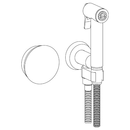 Wall Mounted Bidet Spray Set & Progressive Mixer With 49" Hose