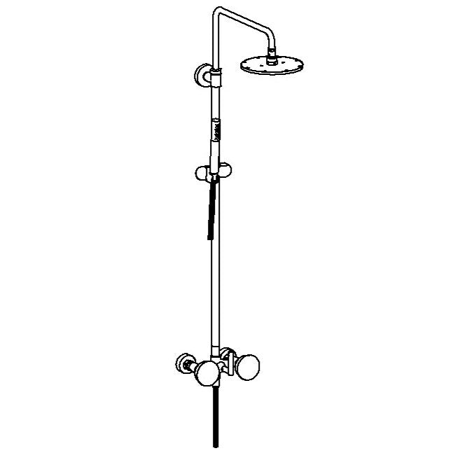 Wall Mounted Exposed Shower With Hand Shower