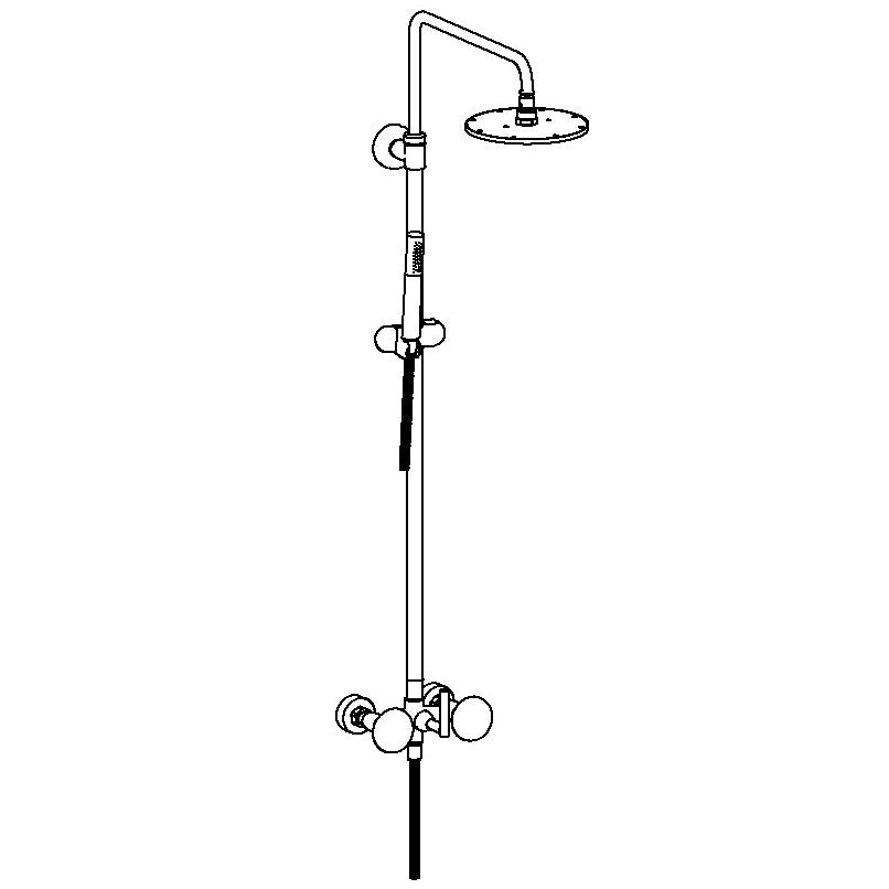 Wall Mounted Exposed Shower With Hand Shower