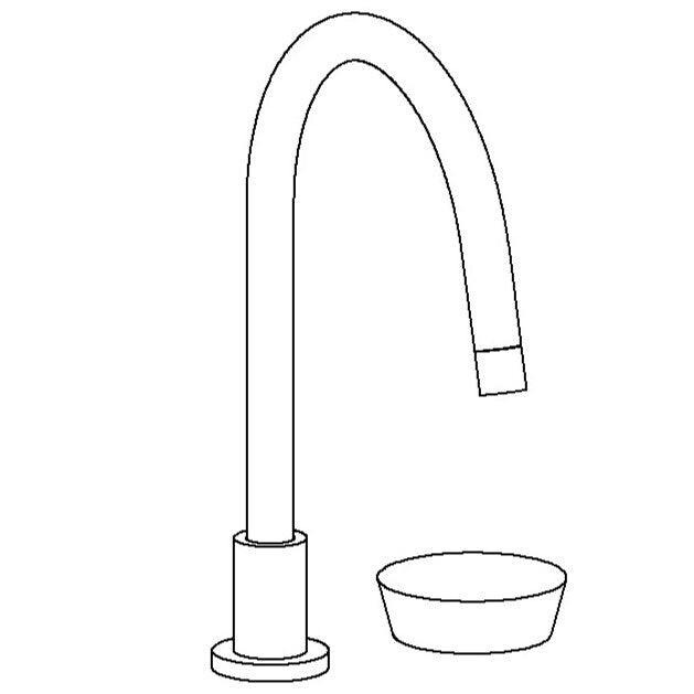 Deck Mounted 2 Hole Gooseneck Kitchen Faucet