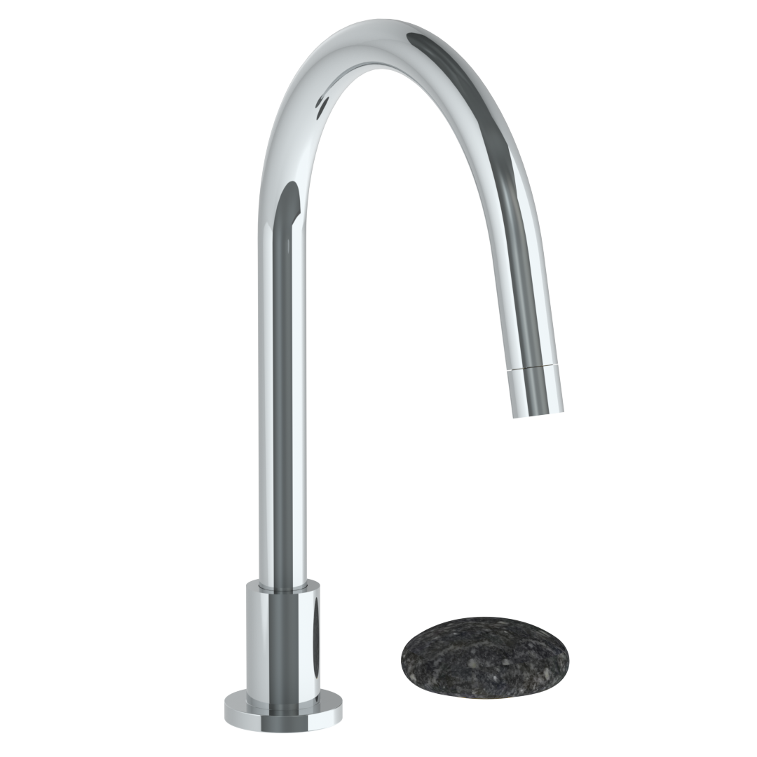 Deck Mounted 2 Hole Gooseneck Kitchen Faucet