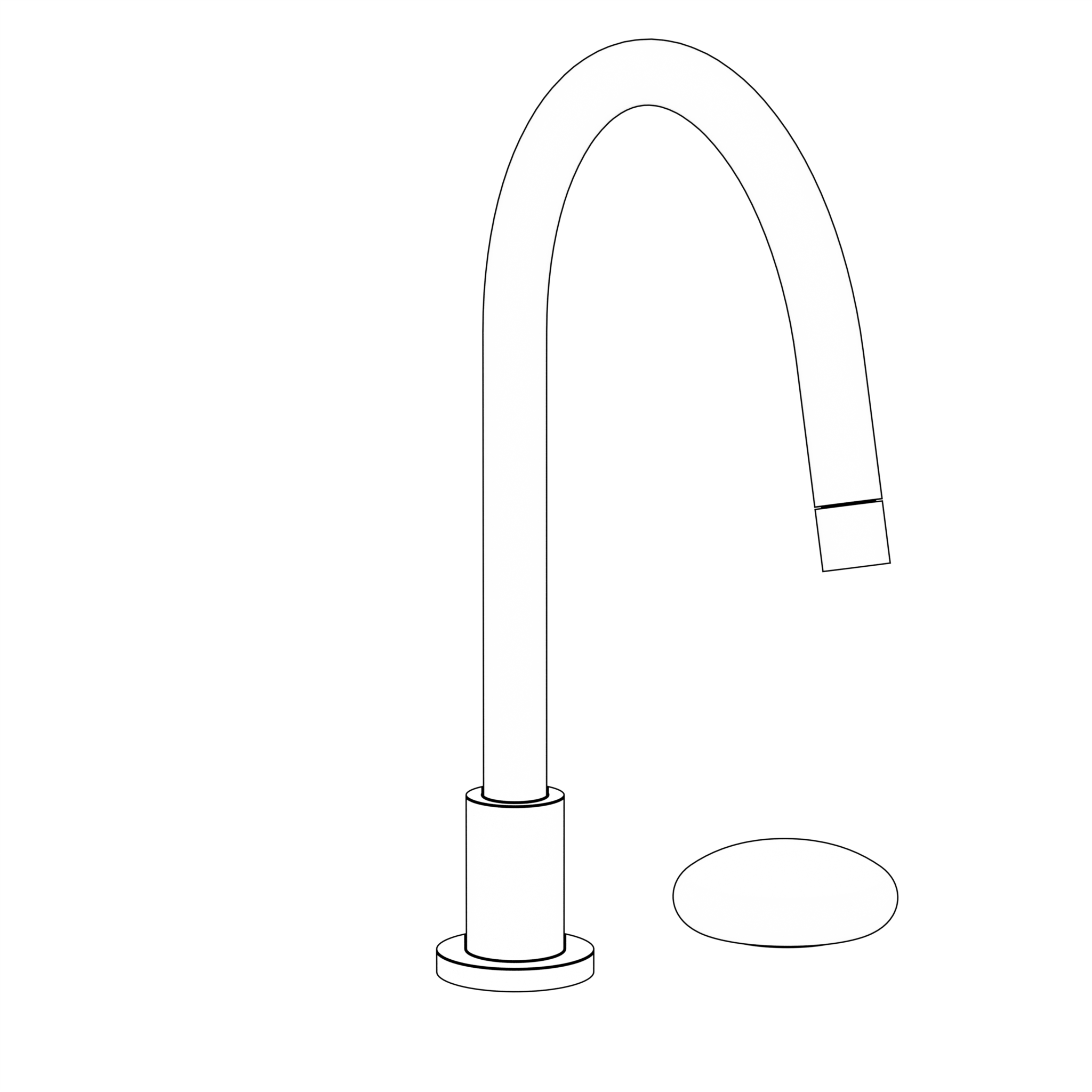 Deck Mounted 2 Hole Gooseneck Kitchen Faucet