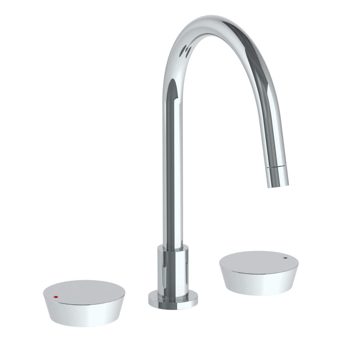 Deck Mounted 3 Hole Gooseneck Kitchen Faucet