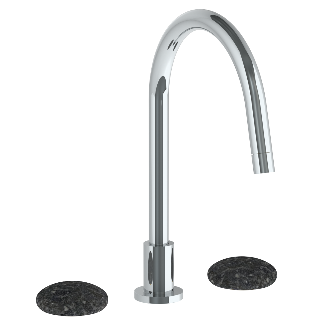 Deck Mounted 3 Hole Gooseneck Kitchen Faucet