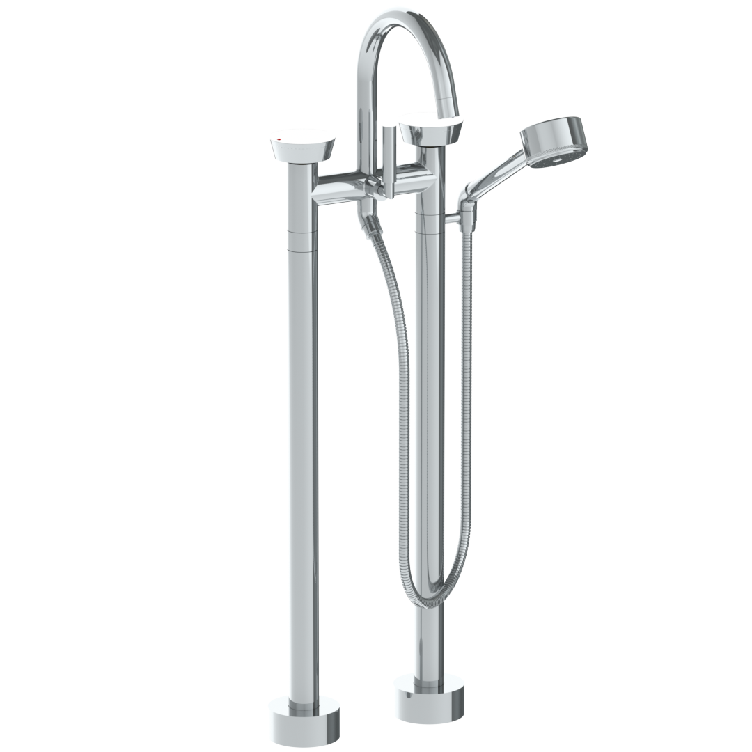 Floor Standing Gooseneck Bath Set With Volume Hand Shower