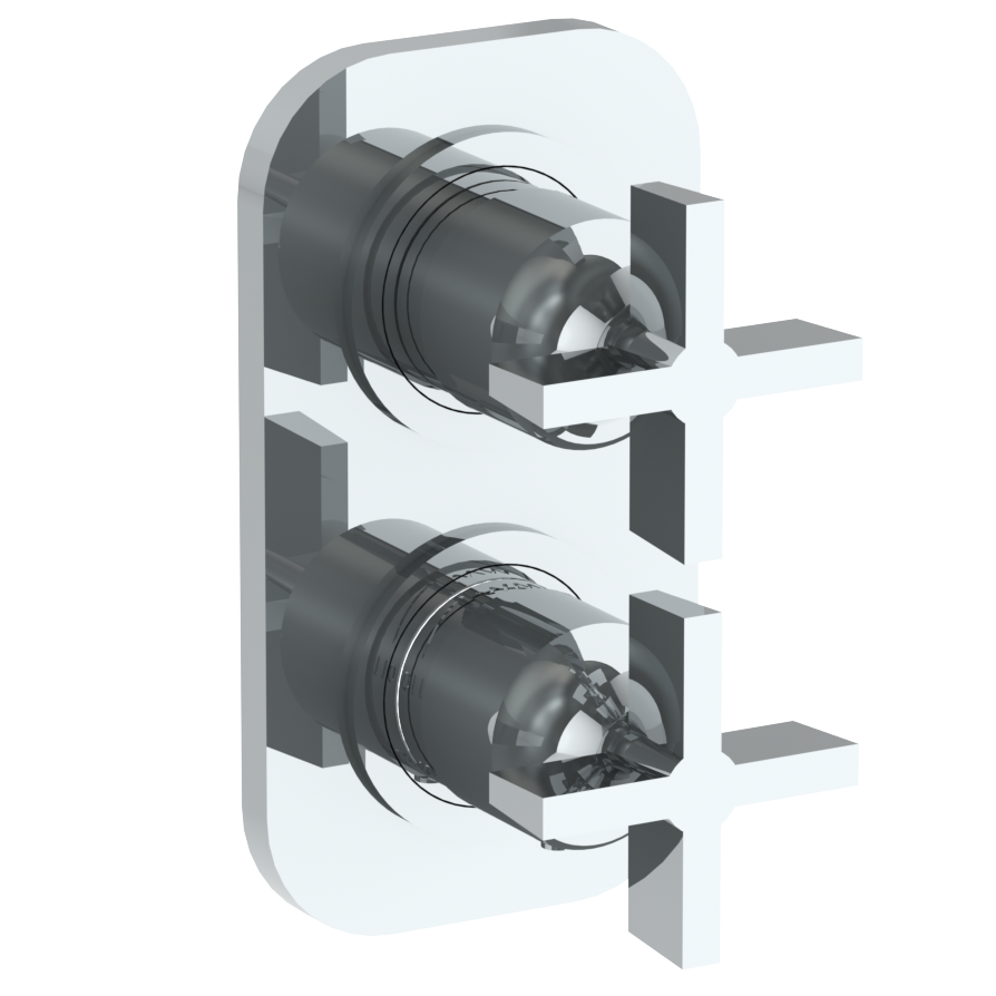 Wall Mounted Mini Thermostatic Shower Trim With Built-In Control, 3 1/2" X 6 1/4".