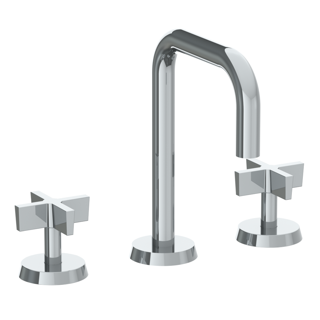 Deck Mounted 3 Hole Tall Square Spout Lavatory Set