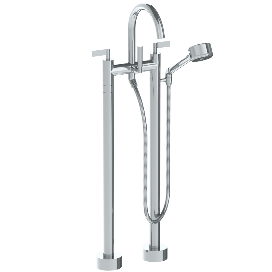 Floor Standing Gooseneck Bath Set With Volume Hand Shower