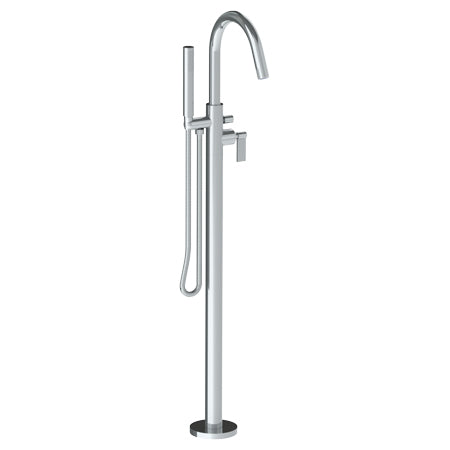 Single Hole Floor Standing Gooseneck Bath Set With Hand Shower