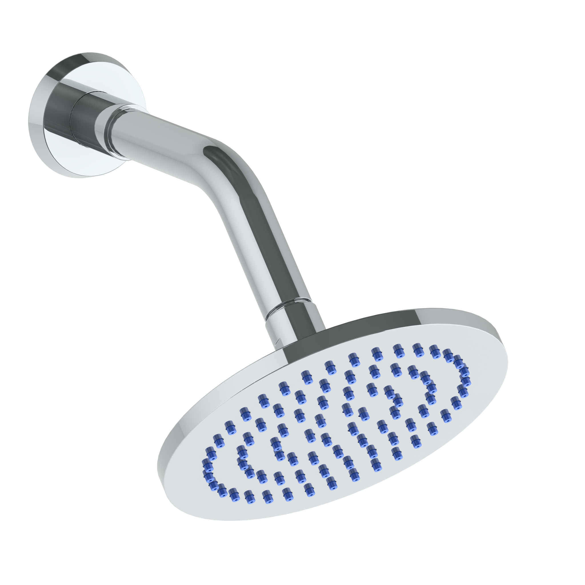 Wall Mounted Showerhead, 6"Dia, With 7" Arm And Flange