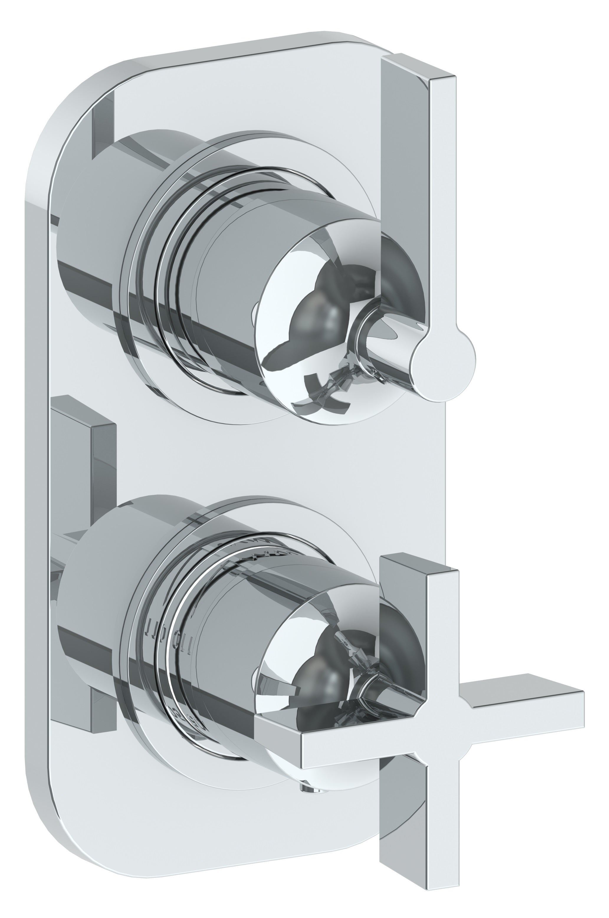 Wall Mounted Mini Thermostatic Shower Trim With Built-In Control, 3 1/2" X 6 1/4"