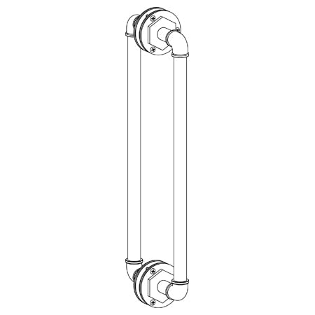 12" Double Shower Door Pull/ Glass Mount Towel Bar