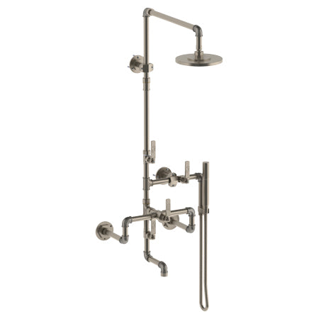 Wall Mounted Exposed Thermostatic Tub/ Shower With Hand Shower Set