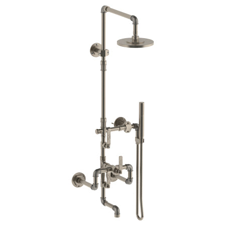 Wall Mounted Exposed Thermostatic Tub/ Shower With Hand Shower Set And Diverter