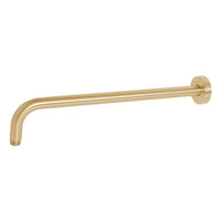 Wall-mounted shower arm with round flange, 16"D 3 3/4"H, shower head sold separately. - Maison&Co.